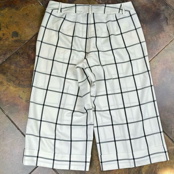 Lane Bryant Wide Leg Cuffed Cropped Plaid Pants 14 - Picture 9 of 11